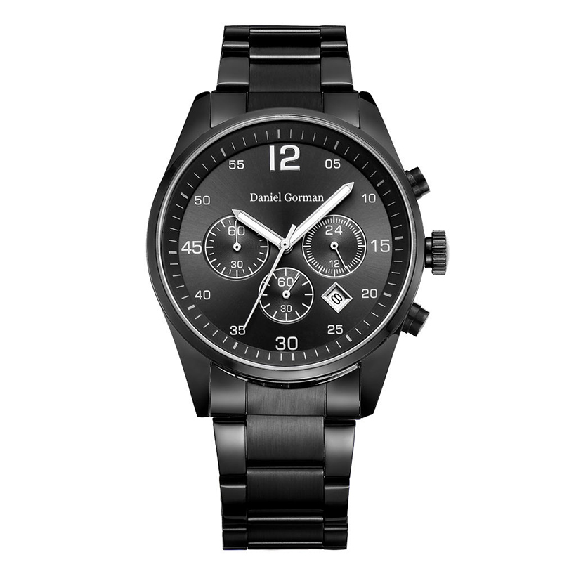 Daniel Gorman RM2210 Нов дизайн гореща продажба кожена лента Метален кварц Twist Platinum Женева Луксозни мъже часовници