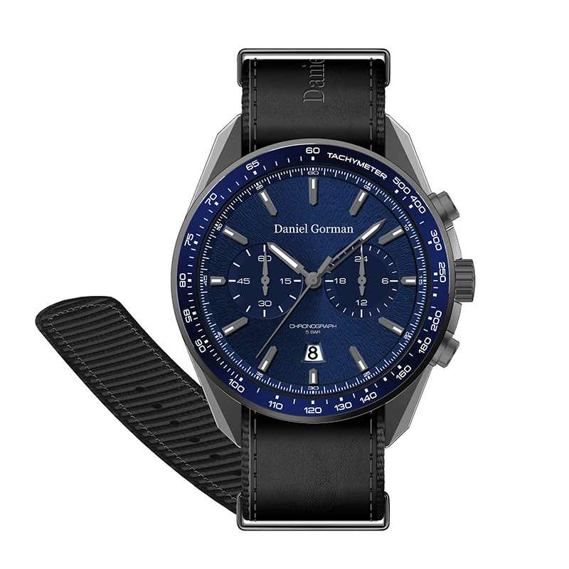 2022 Daniel Gormandg9005 Луксозни мъже часовници Персонализирано лого автоматично ръчен часовник Неръждаема стомана Двоен турбилон Механичен часовник